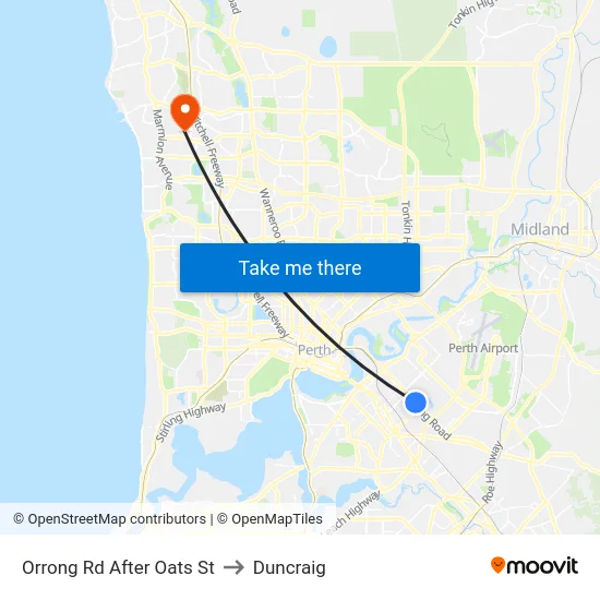 Orrong Rd After Oats St to Duncraig map