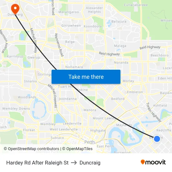 Hardey Rd After Raleigh St to Duncraig map