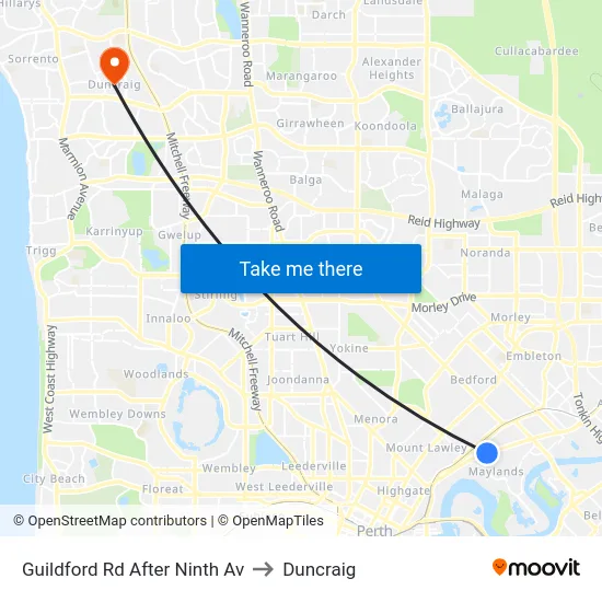 Guildford Rd After Ninth Av to Duncraig map