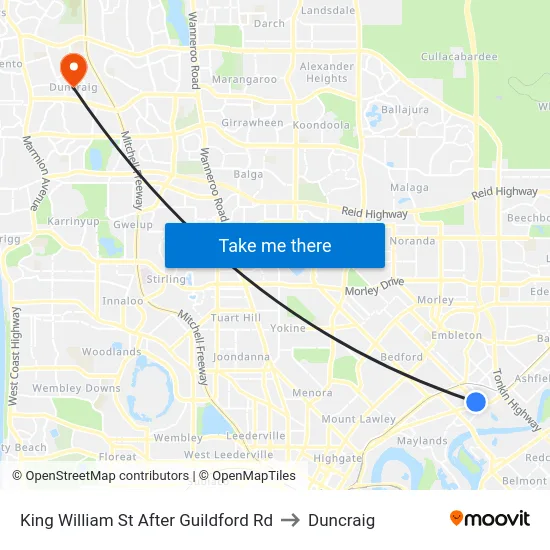 King William St After Guildford Rd to Duncraig map