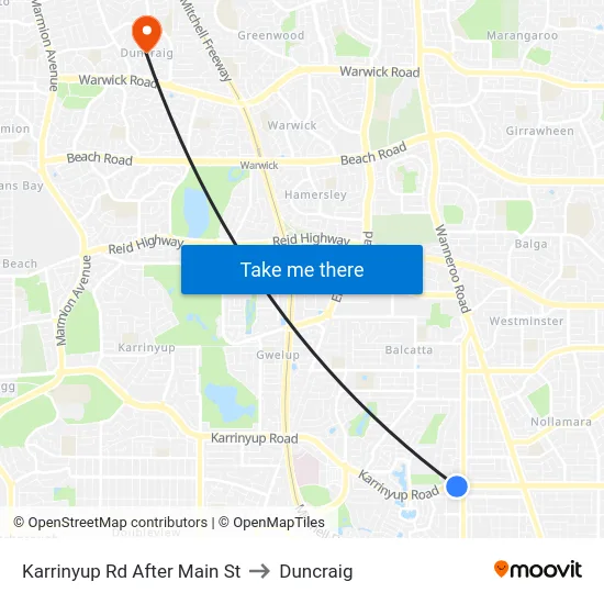 Karrinyup Rd After Main St to Duncraig map