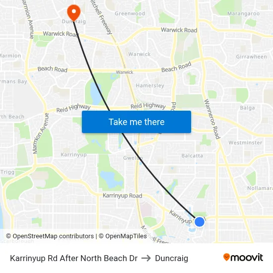 Karrinyup Rd After North Beach Dr to Duncraig map