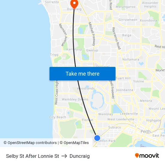 Selby St After Lonnie St to Duncraig map
