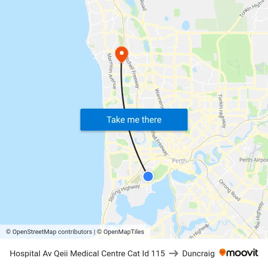 Hospital Av Qeii Medical Centre Cat Id 115 to Duncraig map