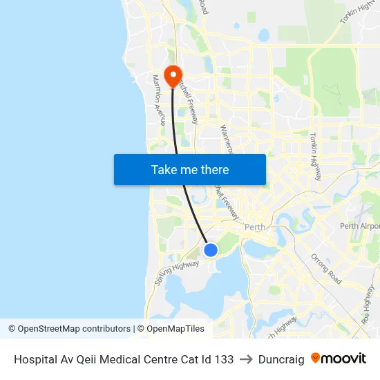 Hospital Av Qeii Medical Centre Cat Id 133 to Duncraig map