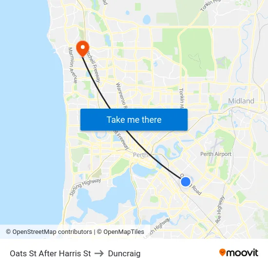 Oats St After Harris St to Duncraig map