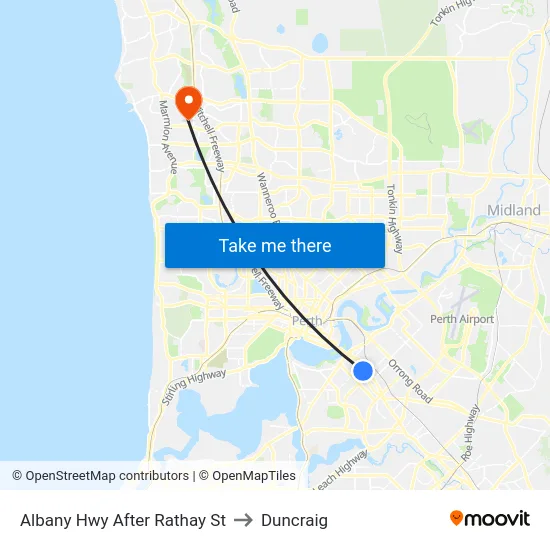 Albany Hwy After Rathay St to Duncraig map