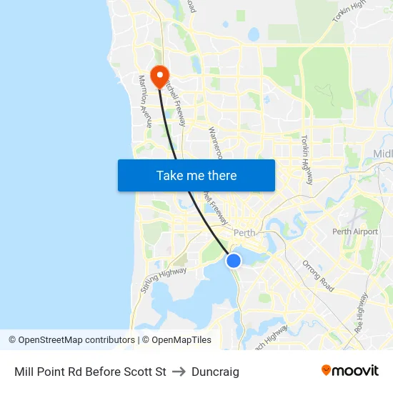 Mill Point Rd Before Scott St to Duncraig map