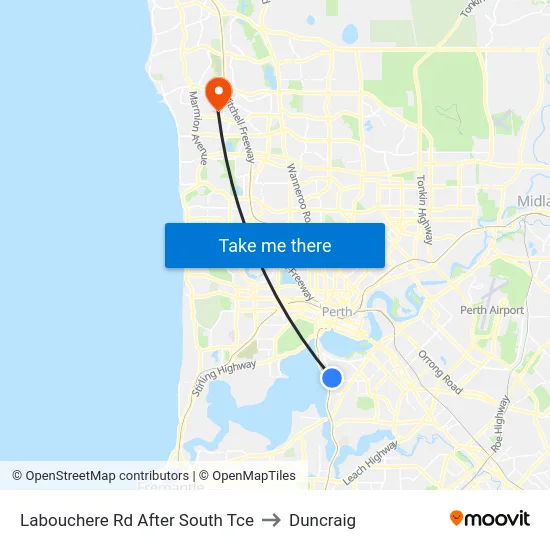 Labouchere Rd After South Tce to Duncraig map