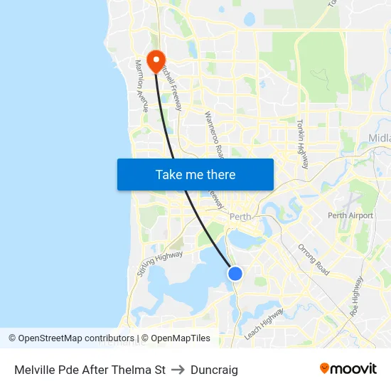 Melville Pde After Thelma St to Duncraig map