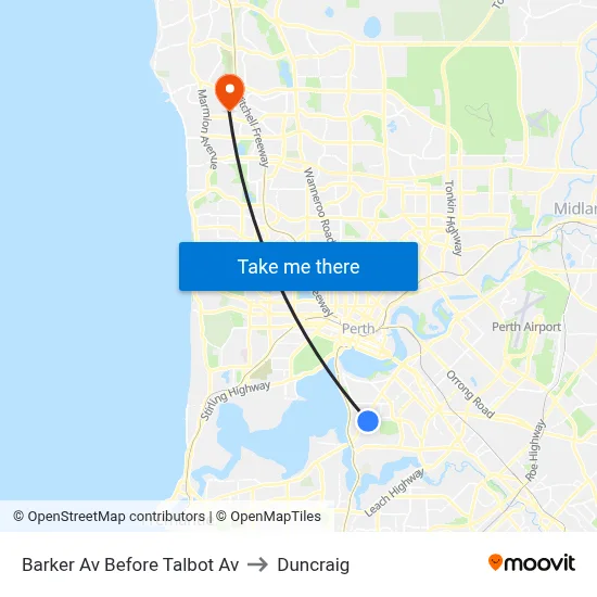 Barker Av Before Talbot Av to Duncraig map