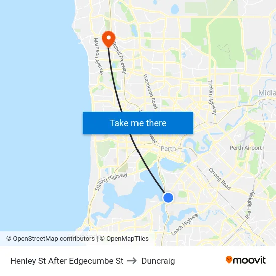 Henley St After Edgecumbe St to Duncraig map