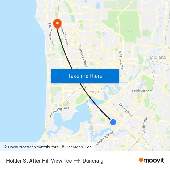 Holder St After Hill View Tce to Duncraig map