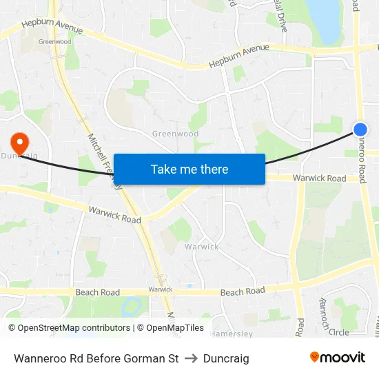 Wanneroo Rd Before Gorman St to Duncraig map