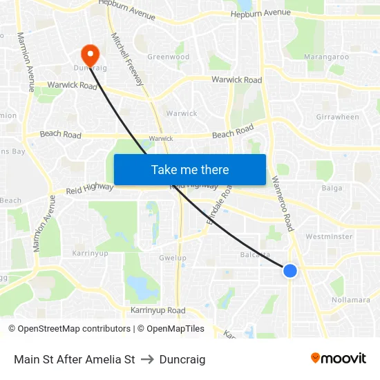 Main St After Amelia St to Duncraig map