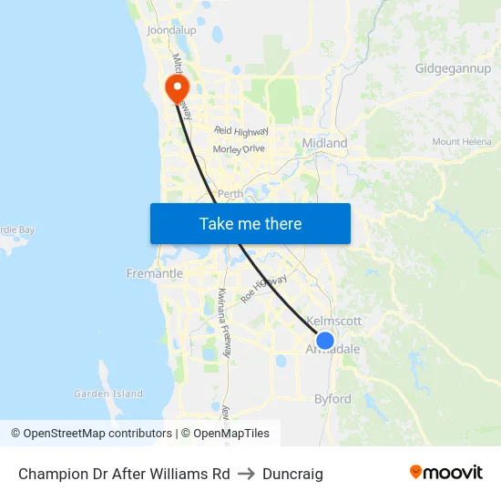 Champion Dr After Williams Rd to Duncraig map