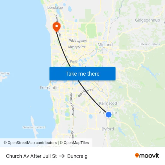Church Av After Jull St to Duncraig map