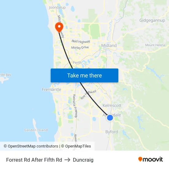 Forrest Rd After Fifth Rd to Duncraig map