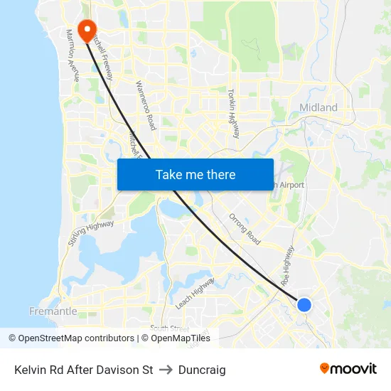 Kelvin Rd After Davison St to Duncraig map