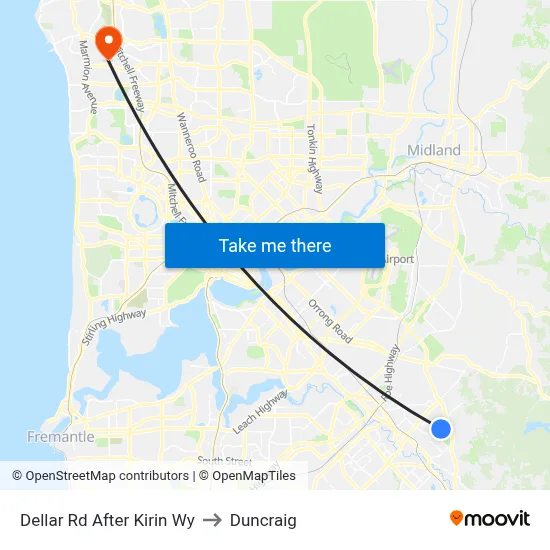 Dellar Rd After Kirin Wy to Duncraig map