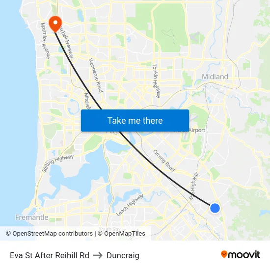 Eva St After Reihill Rd to Duncraig map