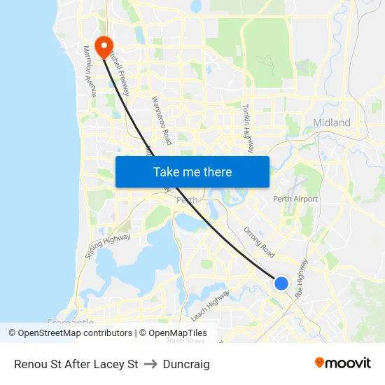Renou St After Lacey St to Duncraig map
