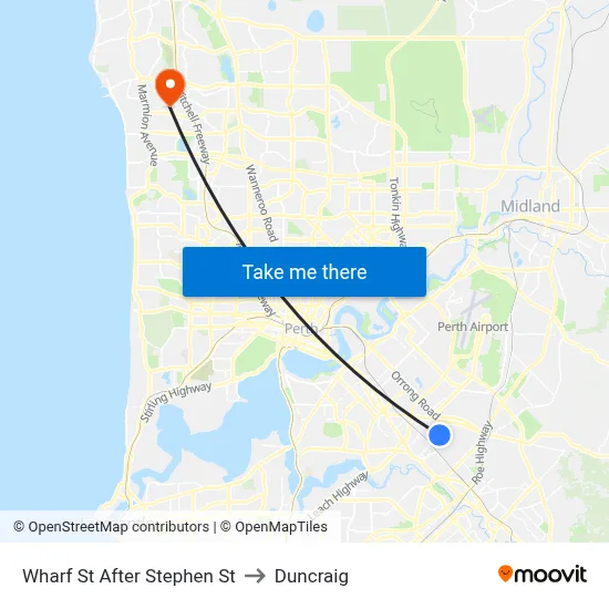 Wharf St After Stephen St to Duncraig map