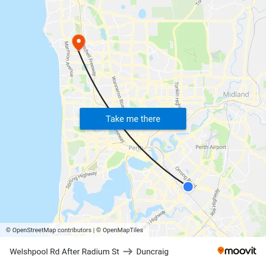 Welshpool Rd After Radium St to Duncraig map