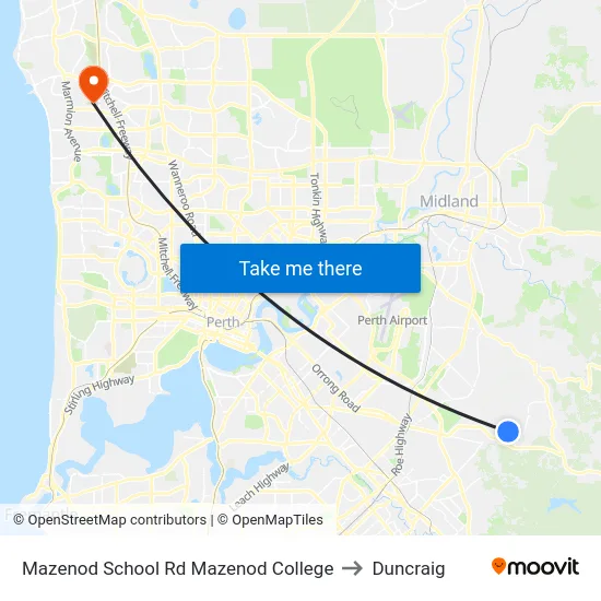Mazenod School Rd Mazenod College to Duncraig map