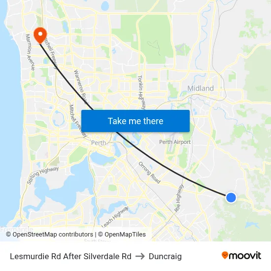 Lesmurdie Rd After Silverdale Rd to Duncraig map