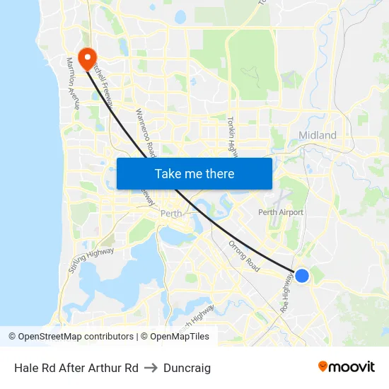 Hale Rd After Arthur Rd to Duncraig map