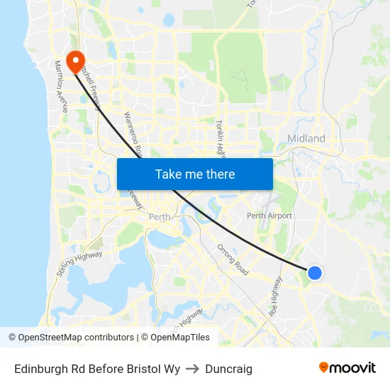 Edinburgh Rd Before Bristol Wy to Duncraig map