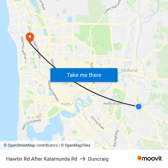 Hawtin Rd After Kalamunda Rd to Duncraig map