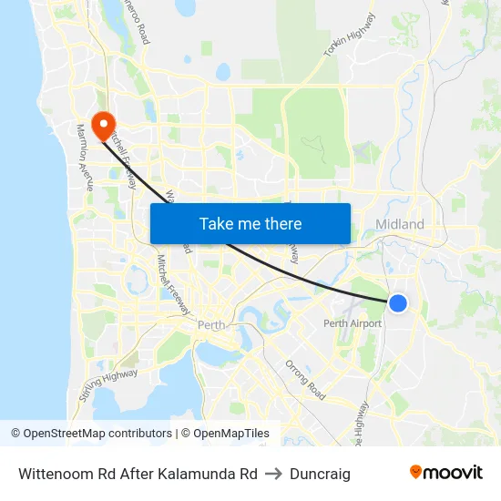 Wittenoom Rd After Kalamunda Rd to Duncraig map