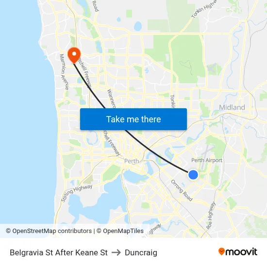 Belgravia St After Keane St to Duncraig map