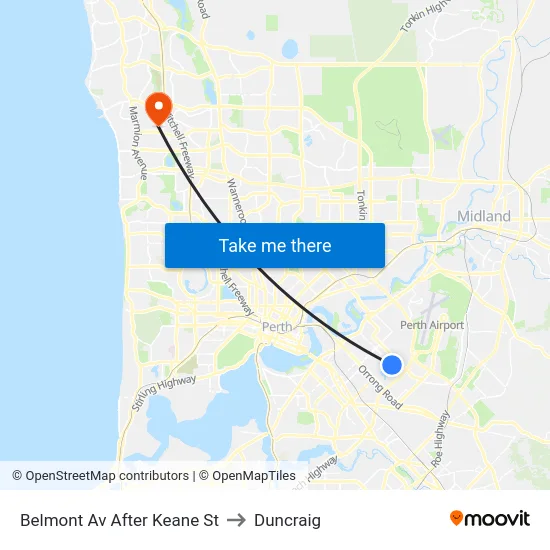 Belmont Av After Keane St to Duncraig map