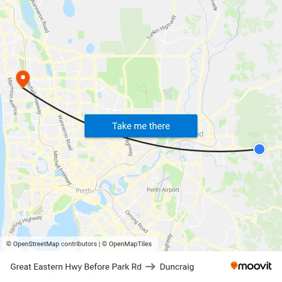 Great Eastern Hwy Before Park Rd to Duncraig map