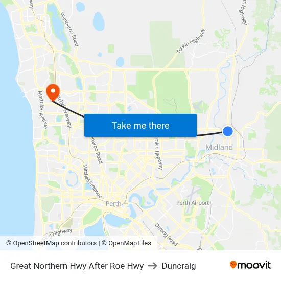 Great Northern Hwy After Roe Hwy to Duncraig map