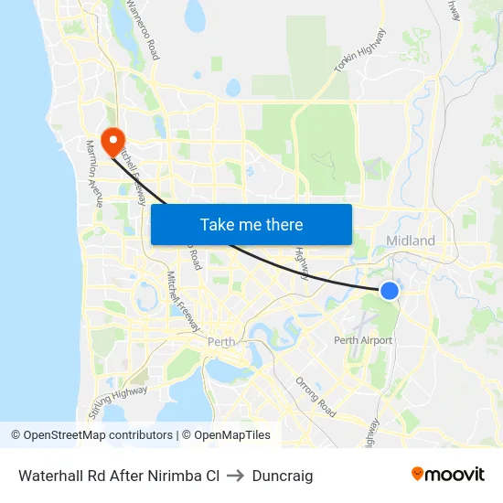 Waterhall Rd After Nirimba Cl to Duncraig map