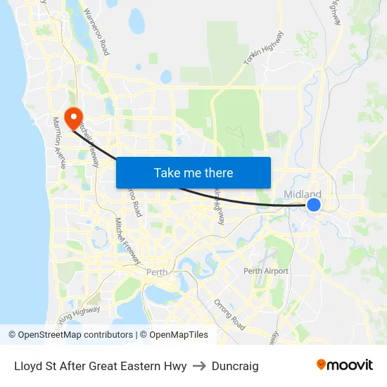 Lloyd St After Great Eastern Hwy to Duncraig map