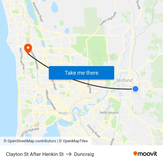 Clayton St After Henkin St to Duncraig map