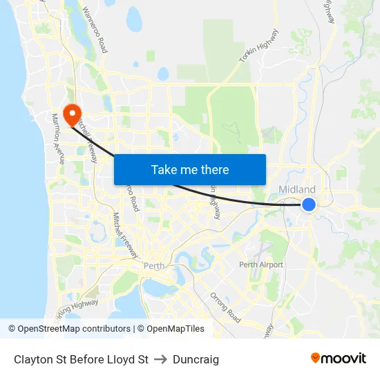Clayton St Before Lloyd St to Duncraig map