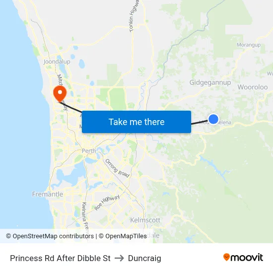 Princess Rd After Dibble St to Duncraig map