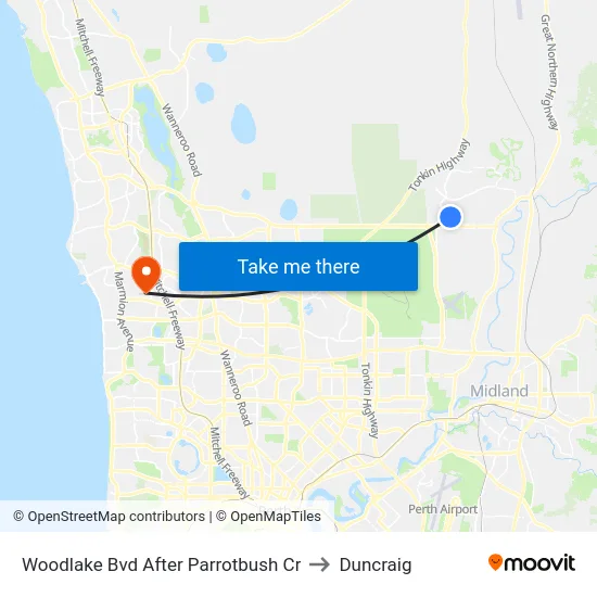 Woodlake Bvd After Parrotbush Cr to Duncraig map
