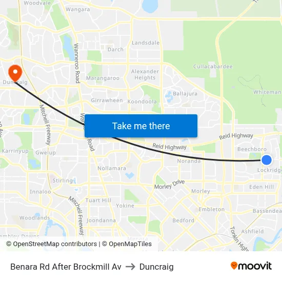 Benara Rd After Brockmill Av to Duncraig map