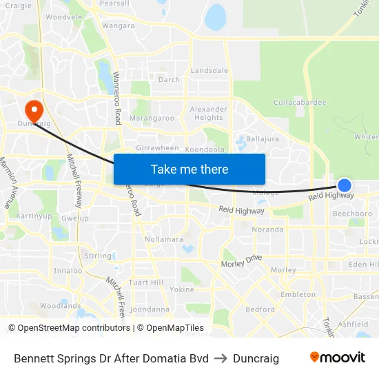 Bennett Springs Dr After Domatia Bvd to Duncraig map