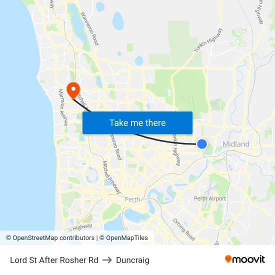 Lord St After Rosher Rd to Duncraig map