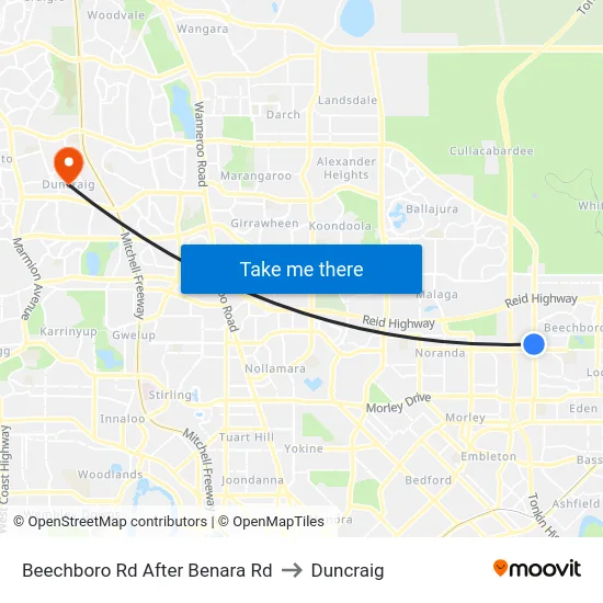Beechboro Rd After Benara Rd to Duncraig map