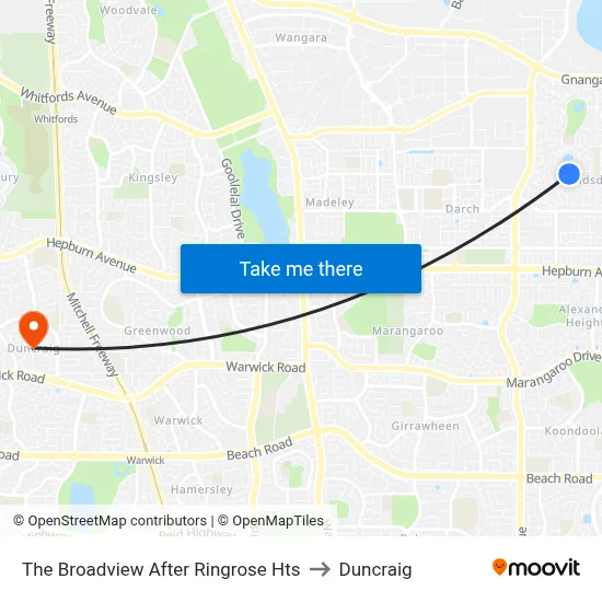 The Broadview   After Ringrose Hts to Duncraig map