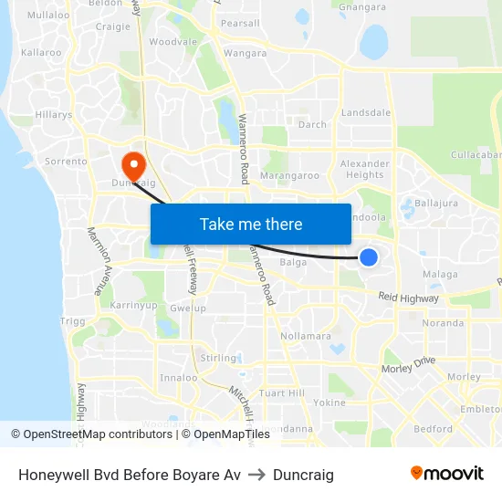 Honeywell Bvd Before Boyare Av to Duncraig map